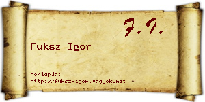 Fuksz Igor névjegykártya