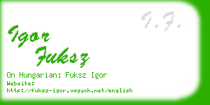igor fuksz business card
